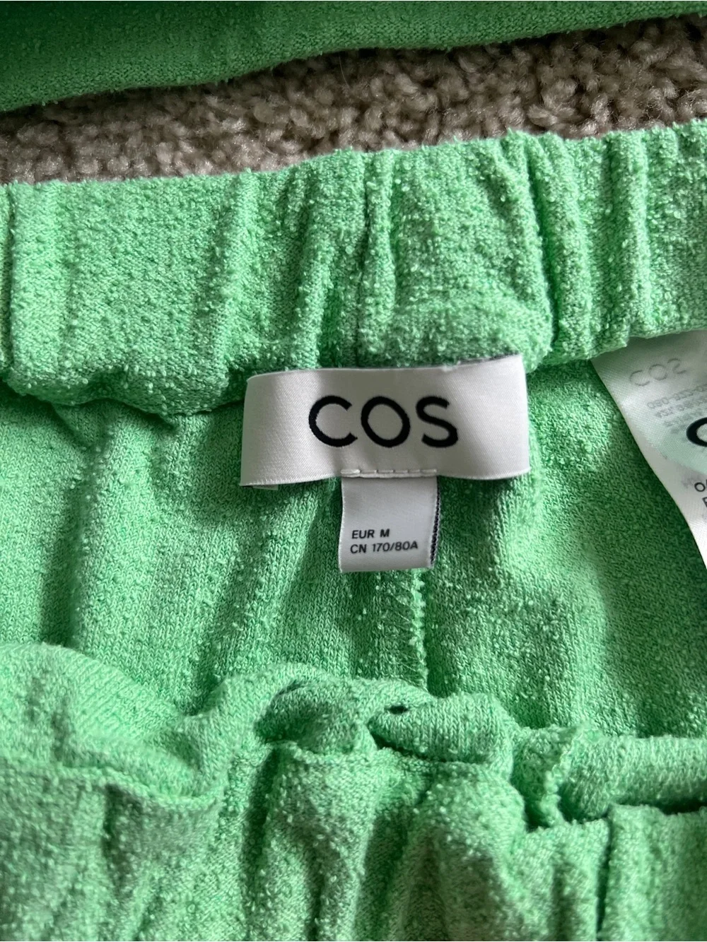 COS Bouclé Shorts Top Matching Set Green Summer Vacation